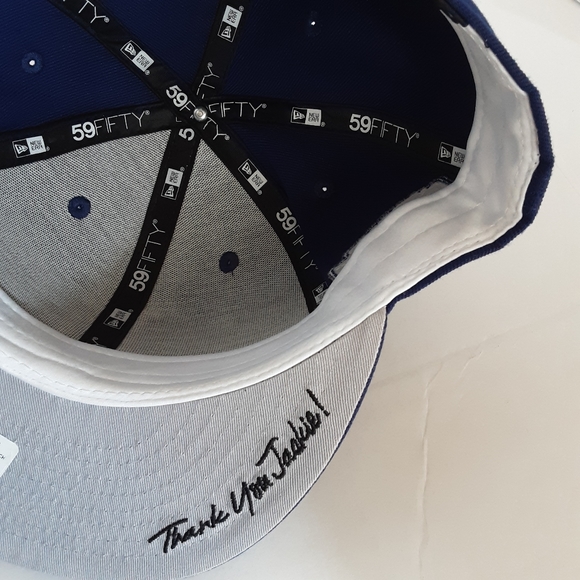 New Era 59Fifty  Los Angeles Dodgers Hat Fitted 8  Men Blue Thank You Jackie - Picture 9 of 10